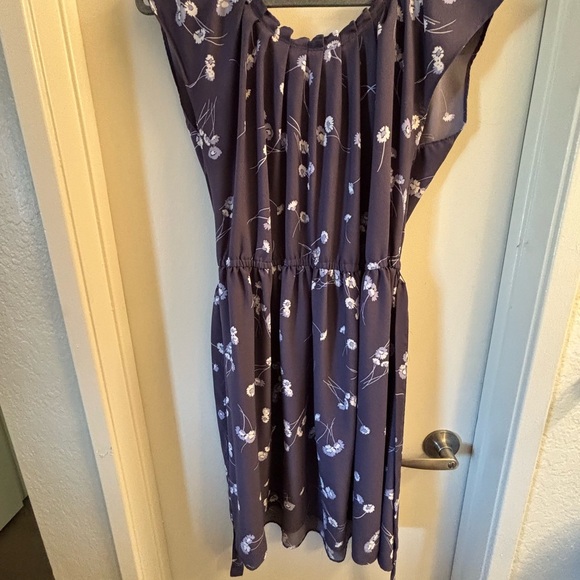 LC Lauren Conrad Purple Floral Casual Dress - Picture 3 of 5